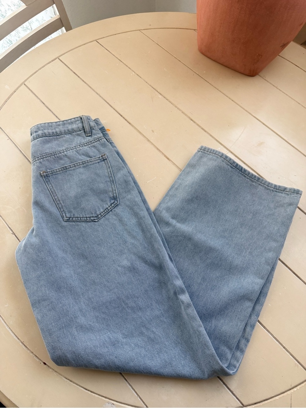 Edikted Light Blue Wide Leg Jeans